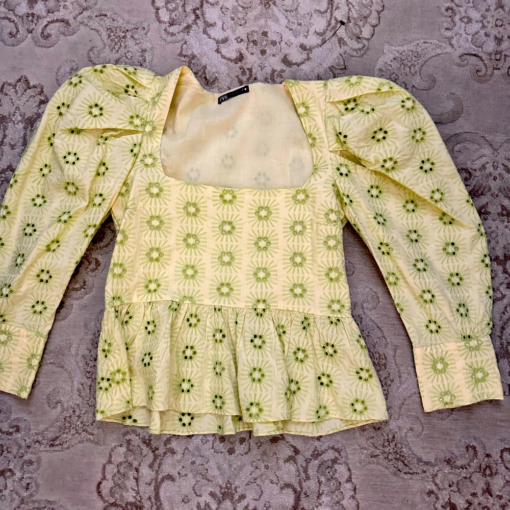 Zara women’s peplum blouse size small